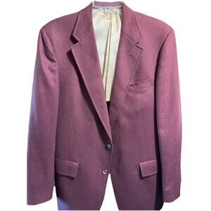 PalmBeach Men’s 42 Reg Large Wool Burgundy Red 2 Button Vintage Blazer Jacket